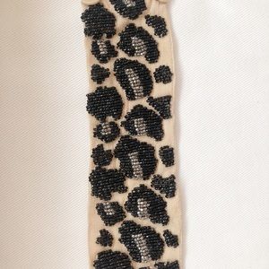 Embroidered silk leopard bracelet